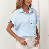 Chemise polyvalente à revers de couleur unie