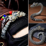 Bracelet Chaîne Dragon Fait Main en Argent