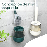 Brosse de toilette en silicone à suspendre au mur sans poinçon domestique