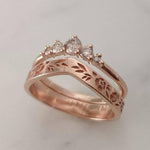 Bague Simple Couronne En V Avec Diamants