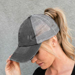 Nouvelle Casquette en Maille Croisée pour Cheveux en Queue de Cheval