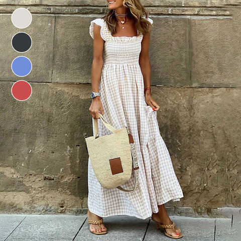 Robe Longue à Buste Smocké