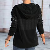 Sweat à capuche zippé et sequins