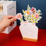 Calendrier de bureau 2024 avec cadre en bois