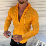 T-shirt zippé à carreaux