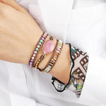 Bracelet enroulé en pierre naturelle fait à la main