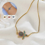 Bracelet mignon petite tortue incrusté de zircons