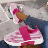 Chaussures en maille décontractées légères de couleur unie pour femmes