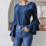 Chemise en mousseline à manches évasées
