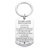 TO MY LOVE - Porte-clés motivant en acier inoxydable
