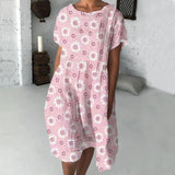 Robe à manches courtes tournesol