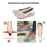 Sandale plate respirante à bout rond pour femme