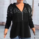Sweat à capuche zippé et sequins