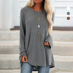 T-shirt oversize à manches longues et col rond