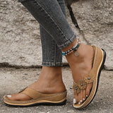 Sandales légères à bout clip fleurs pour femmes