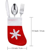 Sac de Couverts de Noël Chaussette Flocon de Neige
