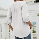 Chemise Á Col Montant Et Manches Mi-longues
