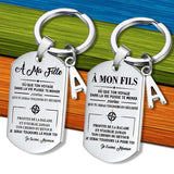 Porte-clés Militaires en Acier Inoxydable