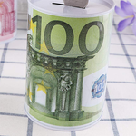 Banque Cylindrique Créative Euro Dollar en Métal