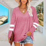 T-shirt Col V Manches Longues Femme Coupe Ample