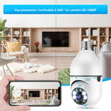 Caméra couleur Wi-Fi intelligente sans fil avec ampoule