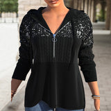 Sweat à capuche zippé et sequins