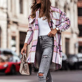 Manteau en Laine Décontracté à Carreaux