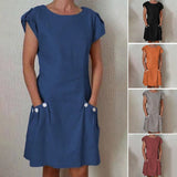 Robe de mode décontractée de couleur unie