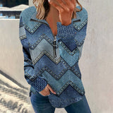 Haut à manches longues avec fermeture éclair et imprimé