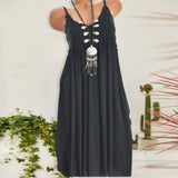 Robe de plage en dentelle sexy de couleur unie