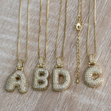 Collier pendentif en cristal alphabet glacé