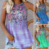 T-shirt d'été sans manches à fleurs