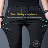 Pantalon zippé en soie glacée à séchage rapide pour hommes