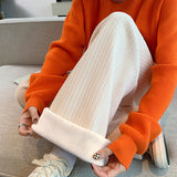 Pantalon large décontracté à taille haute