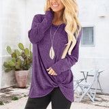 Nouveau T-shirt torsadé à col ras du cou