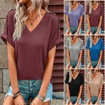 T-shirt à col en V avec boutons