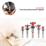 Jeu de mèches de positionnement pour le travail du bois