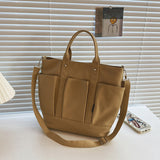 Sac à bandoulière en toile sobre de grande capacité