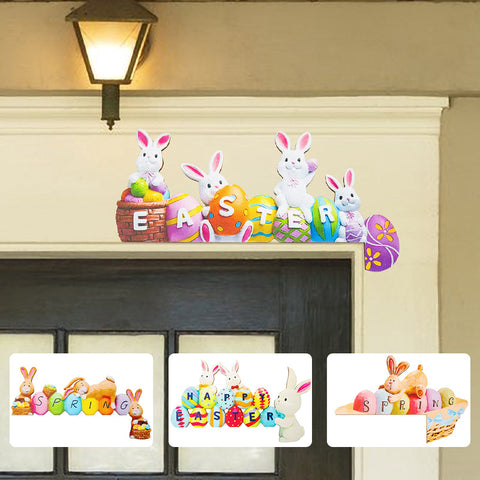 Ornement de porte d'oeuf de lapin de Pâques