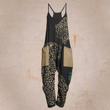 Combinaison confortable à imprimé feuille décontractée