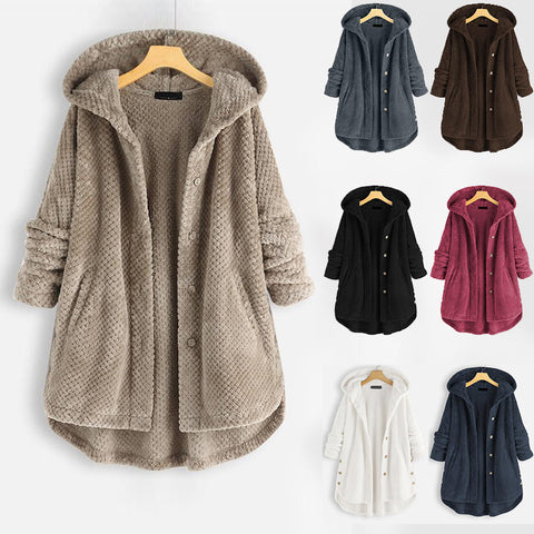 Manteau uni à capuche