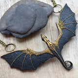 Collier Dragon Volant Ailé Noir