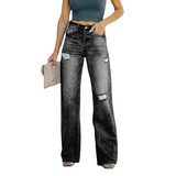 Jean Droit Déchiré Femme