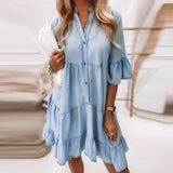 Robe en coton lavé uni