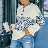 Chemise à col rond et manches longues contrastées