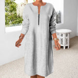 Robe Unicolore avec Fermeture Éclair