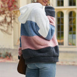 Sweat-shirt en Peluche à Empiècements