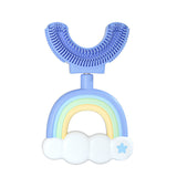 Brosse à dents arc-en-ciel souple en forme de U