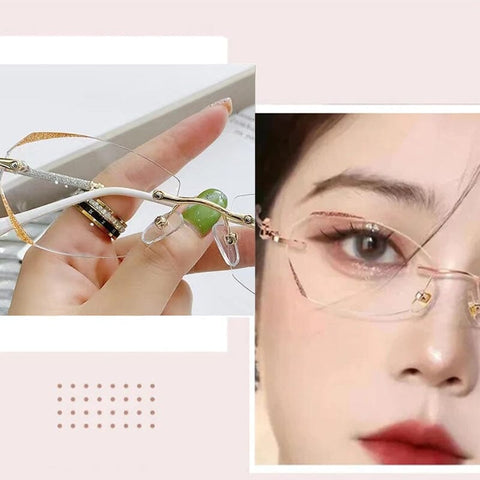 Lunettes de lecture sans monture anti-lumière bleue à la mode