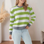 Sweat-shirt à manches longues et coupe slim à col rond et à la mode